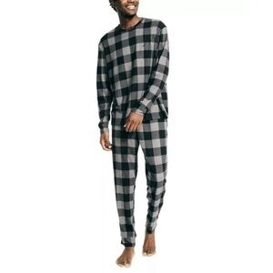 Nautica Men's 2 Piece Relaxed-Fit Waffle-Knit Pajama Set, Storm Gray XL